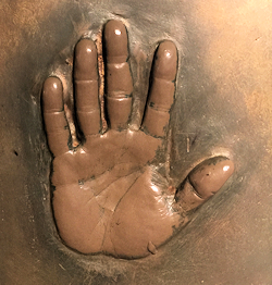Bronze cast of Donald Trump's hand